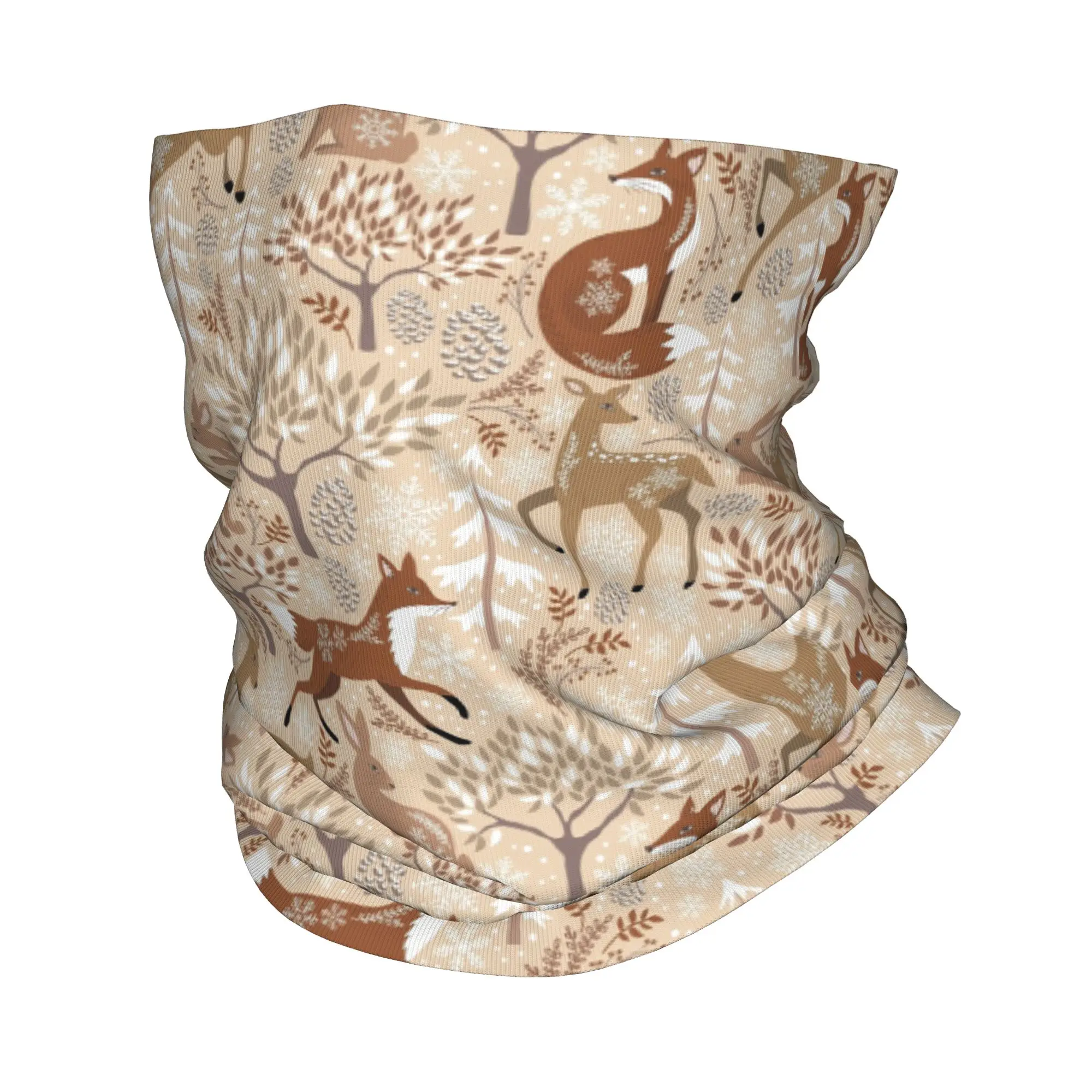 

Warm Winter Woodland Forest Bandana Neck Cover Printed Wrap Scarf Multifunction Face Mask Outdoor Sports For Men Women Adult