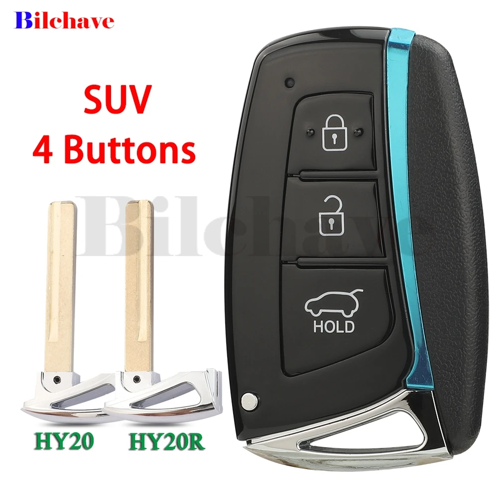 jingyuqin Smart Remote Key Case For Hyundai IX45 Grand Genesis Santa Fe Equus Azera Control Key Shell Smart Fob 4 Buttons