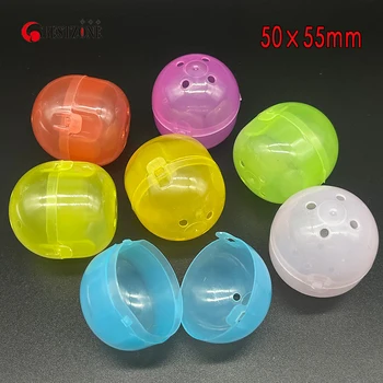 투명 플라스틱 PP 장난감 캡슐 서프라이즈 볼, 자판기 키즈 컬러, 50*55mm, 2*2.1 인치, 20 개
