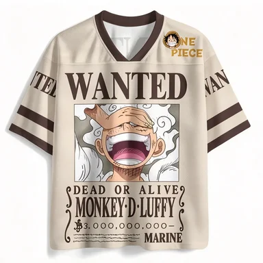 One Piece Five Rank Niccol Luffy Wanted Poster V-neck Anime Mesh Quick Drying Niccol Cat Retro Bounty Poster Loose T-shirt