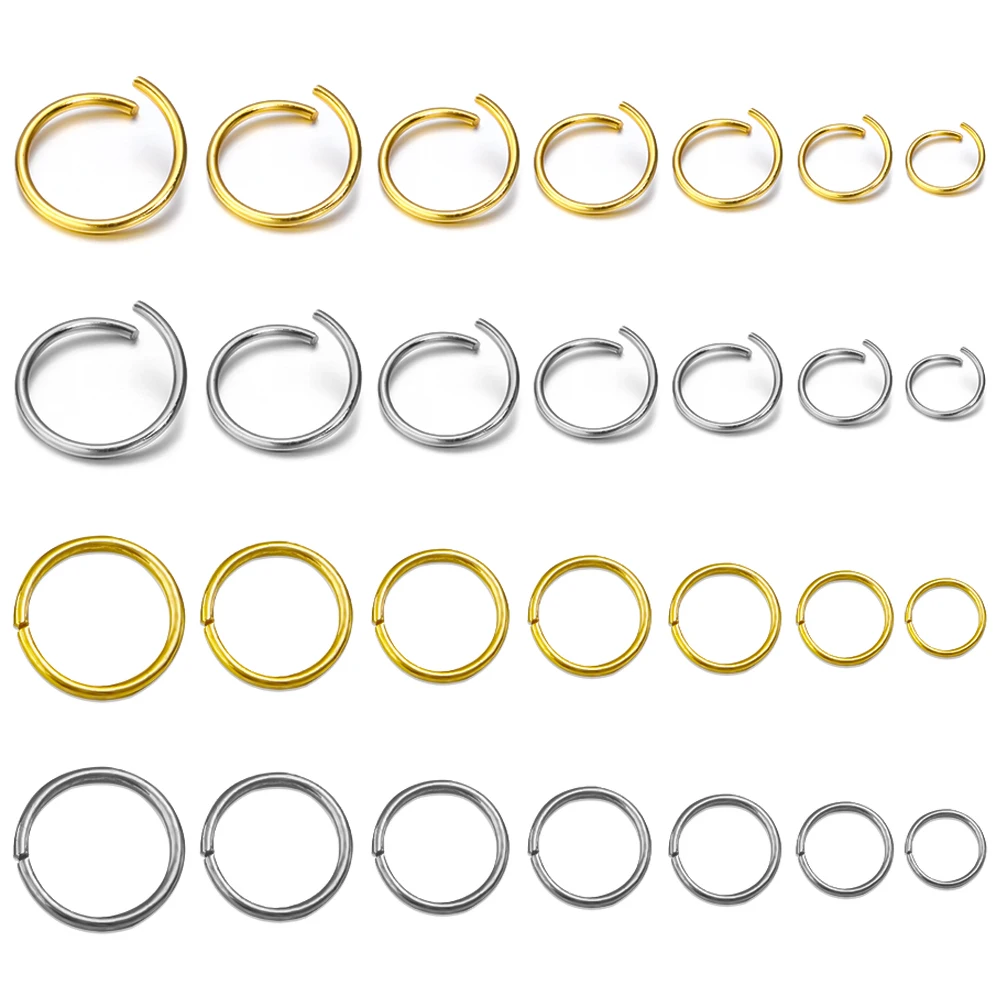 100-200pcs Stainless Steel Open Jump Rings Split Rings Connectors For DIY Jewelry Finding Making Accessories Wholesale Supplies