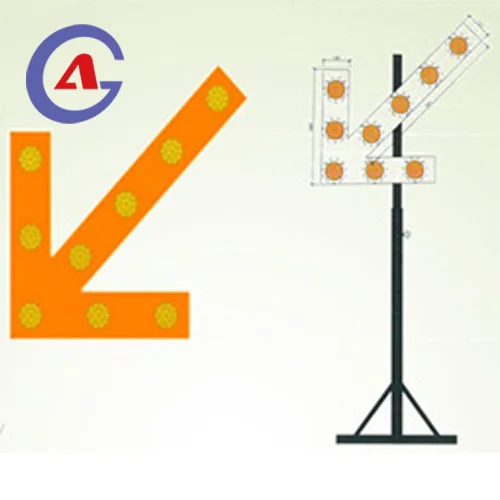 Custom 360 Rotation Solar Powered Flashing Trailer Mounted Traffic Signs LED Arrow Light Signal Board