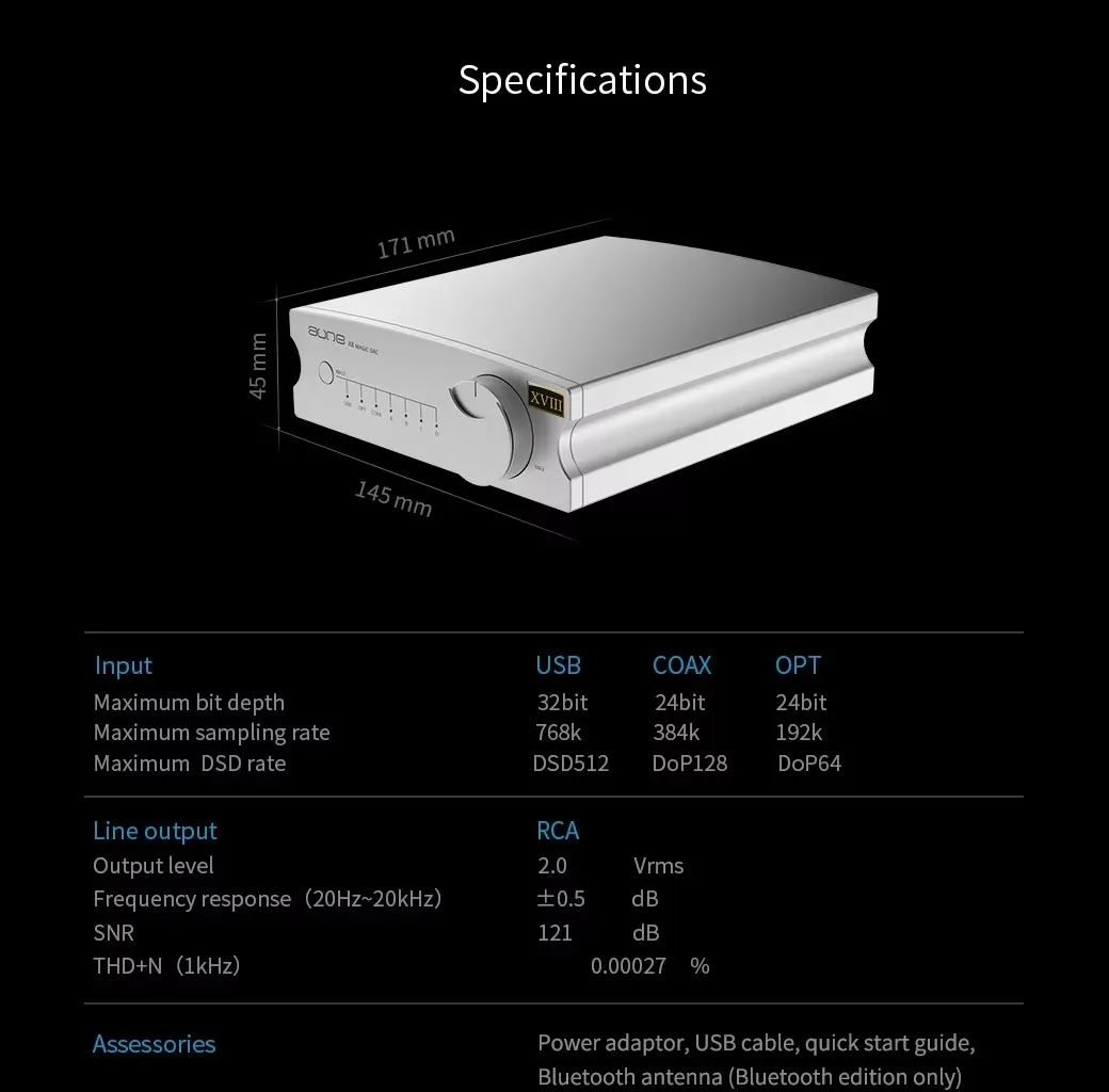 AUNE X8 XVIII ES9038 DSD512 فك تشفير بلوتوث مع مكبر صوت أمامي 32 بت وحدة فك ترميز الصوت الرقمي الرائد HIFI حمى بدون فقدان