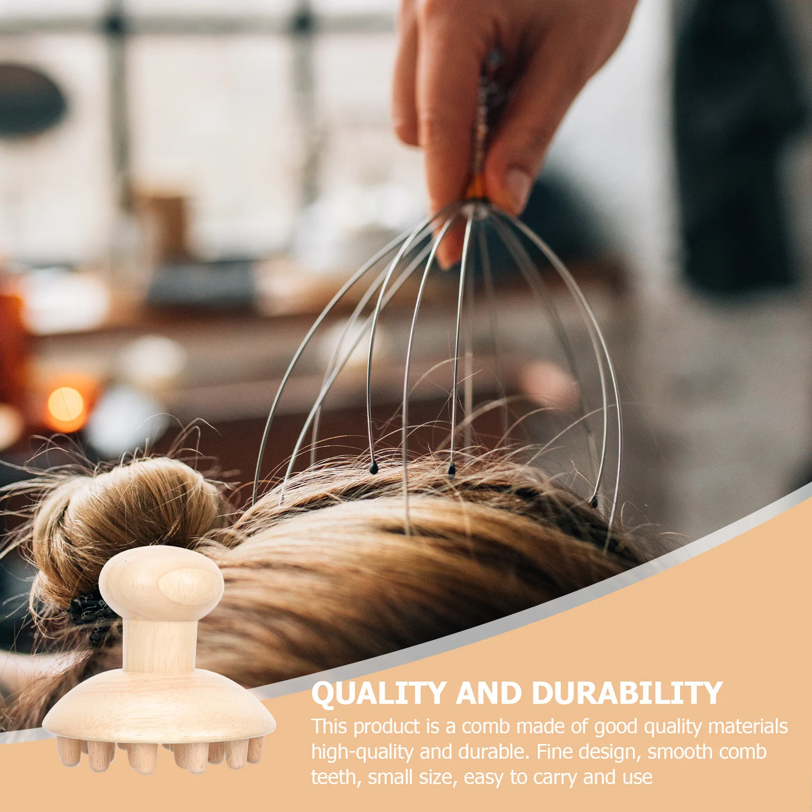 

1 шт. деревянная массажная расческа ручной работы для гладких зубов, массажер для кожи головы, практичный инструмент для массажа акупунктурных точек для путешествий домой