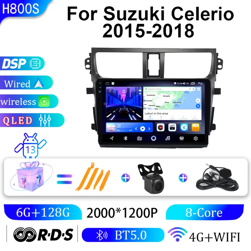 

For Suzuki Celerio 15-18 Car Multimedia Player Android Car Player GPS WIFI Carplay 4G Car Radio Navigation Stereo Car Electronic
