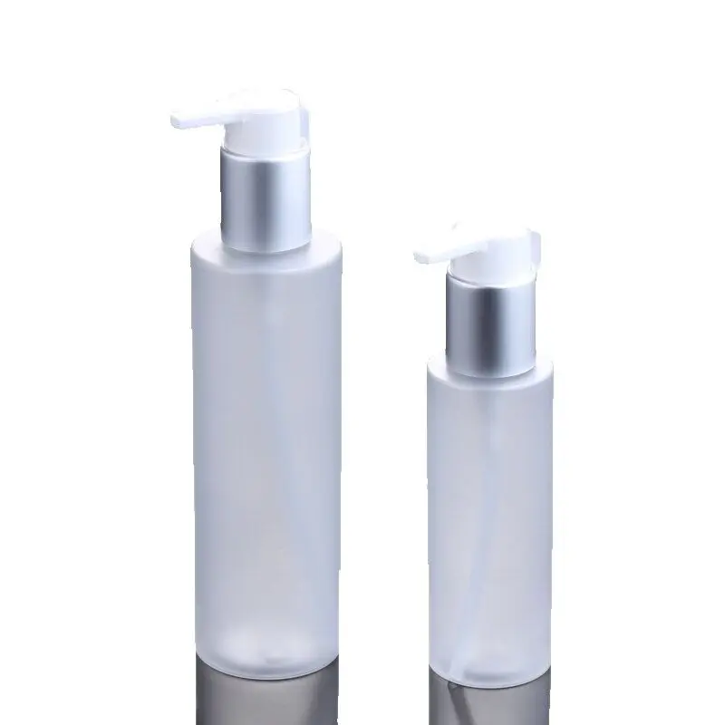 10Pcs Refillable Bottle Cosmetic Container Empty  200ML Plastic Emulsion White Shampoo Body Cream Vial Travel Press Pump Bottle