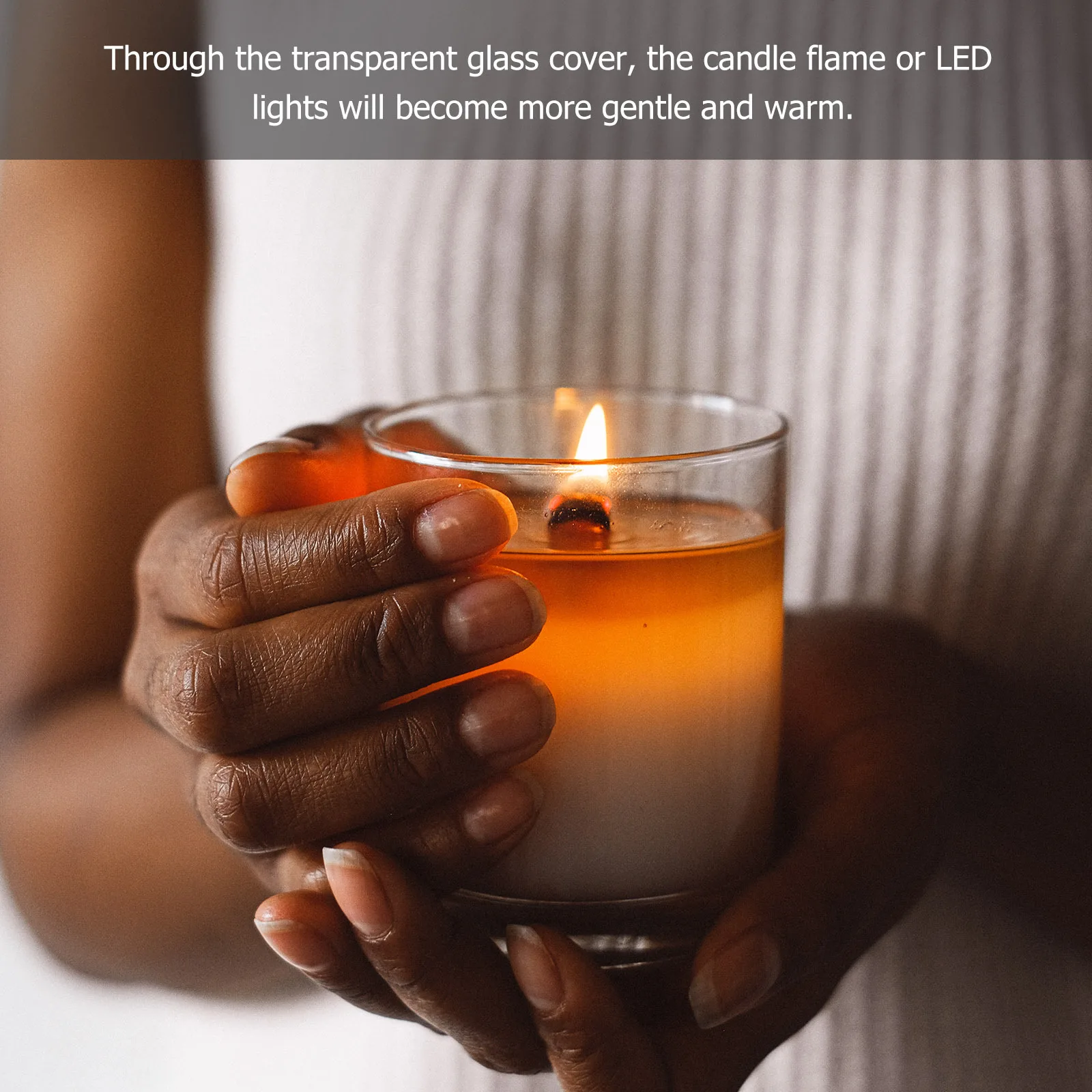 

1Pcs Glass Cover Wind Proof Transparent Cylinder Simple Decorative Craft Shade for LED Or Real Flame Candles