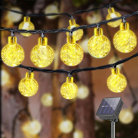 Solar String Lights Outdoor Crystal Fairy Light Chritmas Garland 8 Modes Waterproof Patio Light for Garden Party Decor