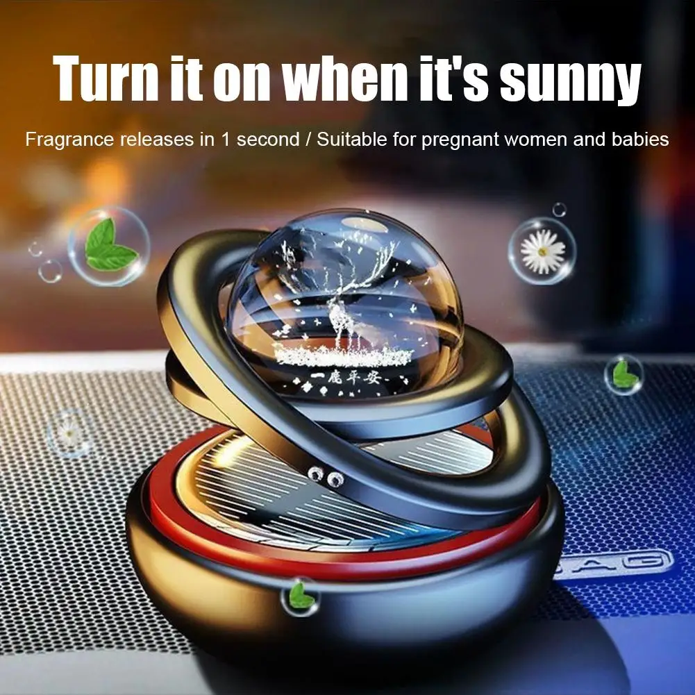4Colors Car Air Freshener Solar Rotating Original Flavored Perfume Diffuser Creative Ornaments Car Diffuser