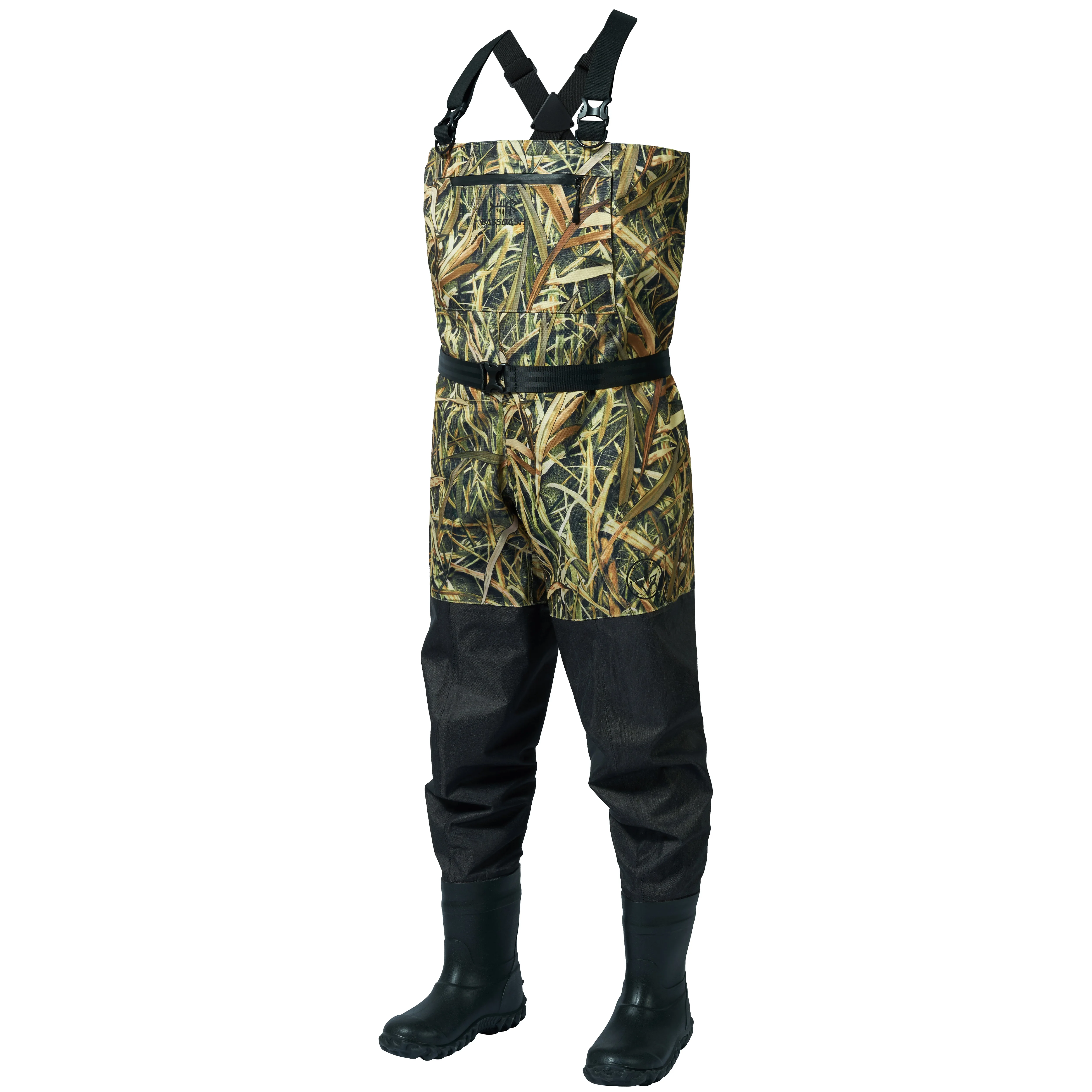 BASSDASH Men Women Boot Foot Waders Breathable Lightweight Fishing Hunting Mossy Wood Reeds Printing Long Trousers With Boot