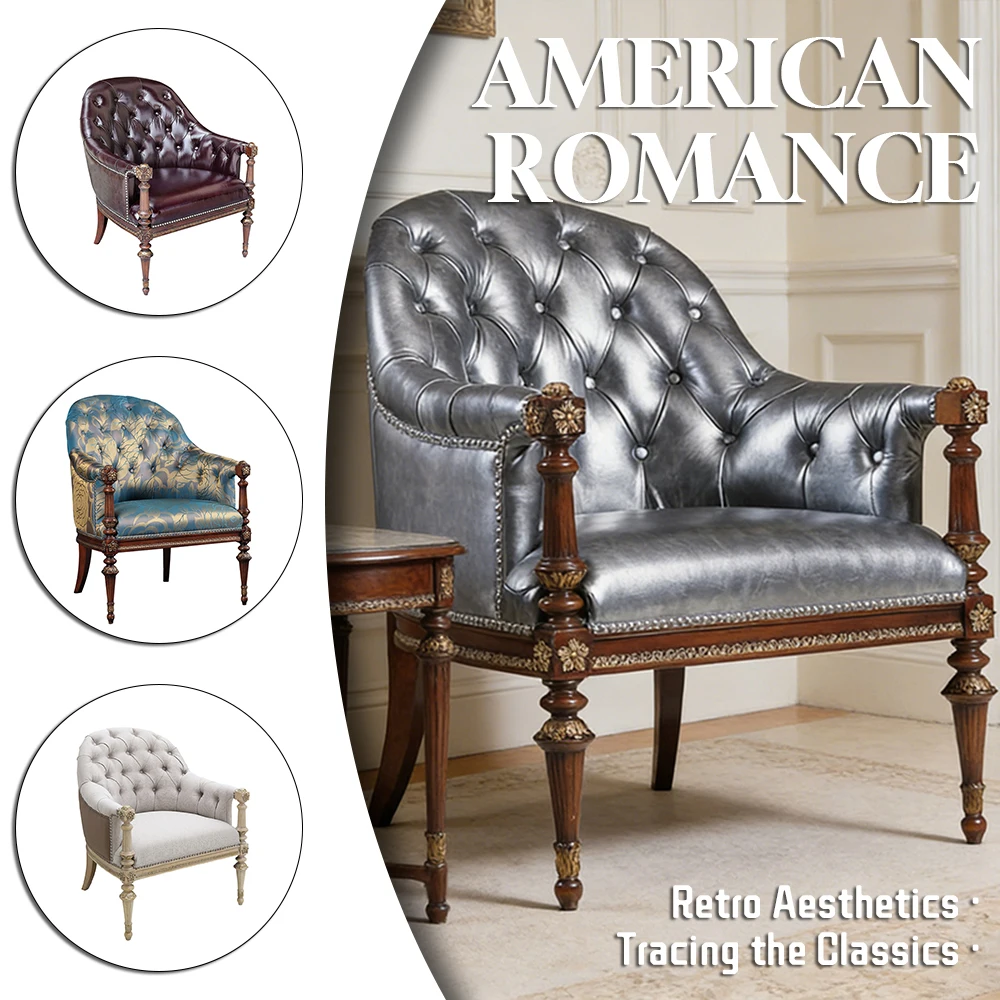 !@Color Optional French Design Handmade Antique Style Wooden Upholstered Dining & Hotel Living Room Chairs