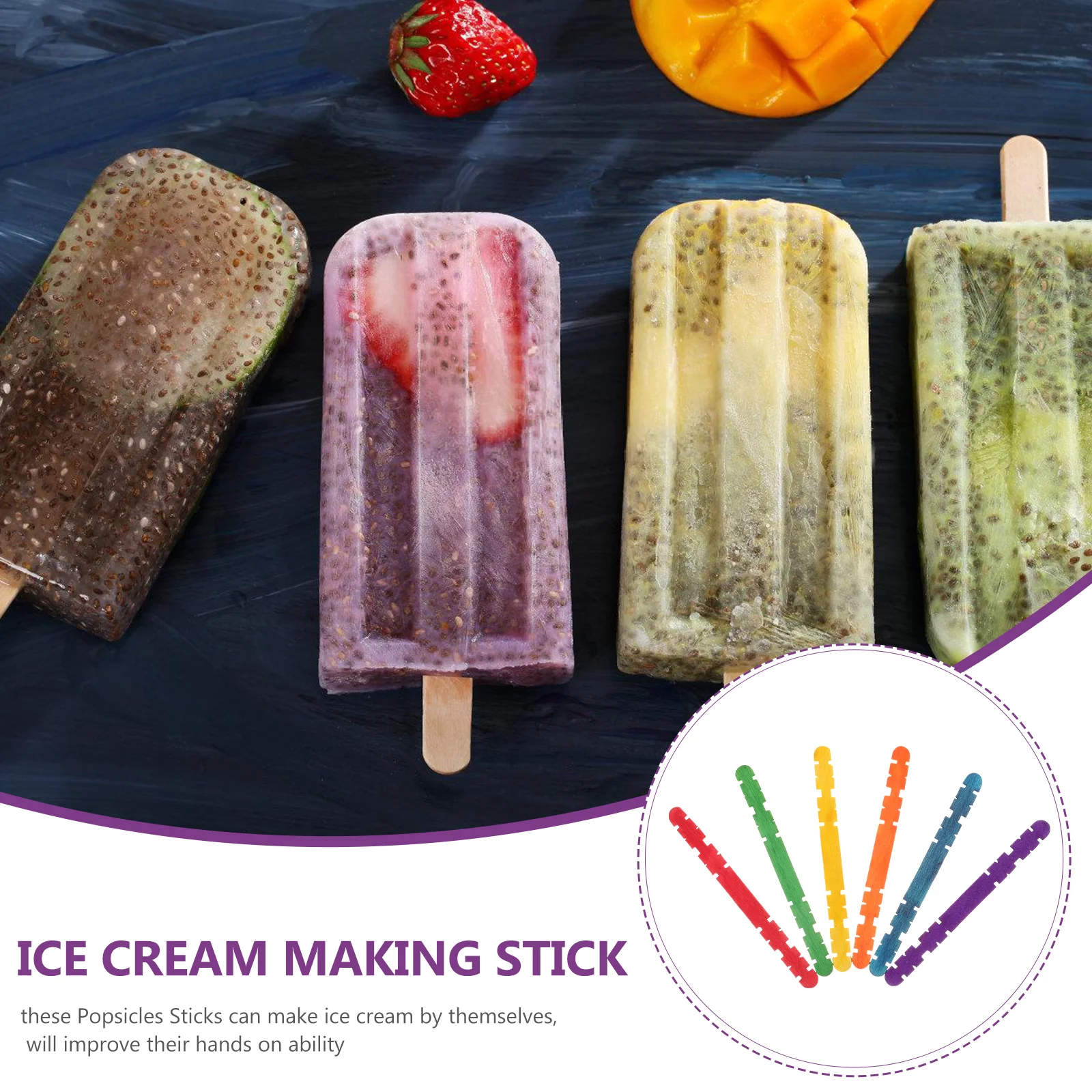 

200Pcs Serrated Wood Crafting Sticks Natural Popsicles Sticks Multi-Use DIY Ice Cream Craft Supplies Popsicles Stick