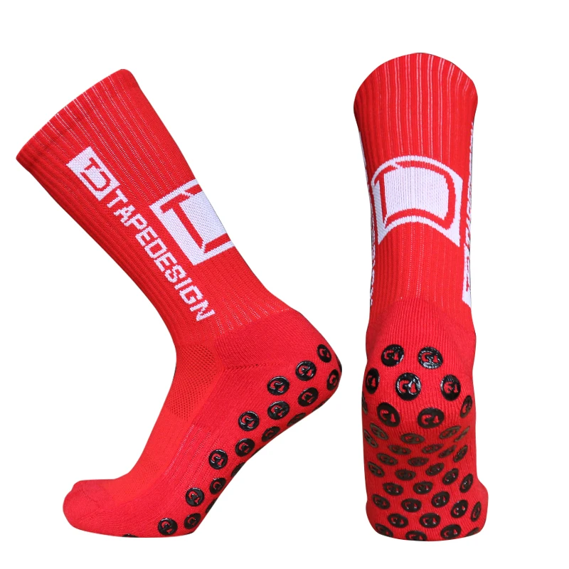 Calcetines de fútbol con Diseño de copa antideslizante para hombre y mujer, medias redondas de silicona con agarre de succión, deportivas, de béisbol y Rugby