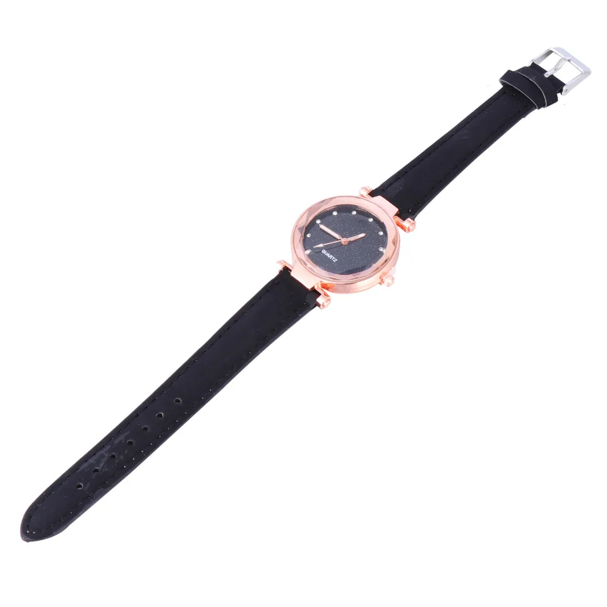 2Pcs Sky Women Quartz Watch Black Grey Fashion Glittering Wrist Decoration Precise Timekeeping Stylish Birthday Gift