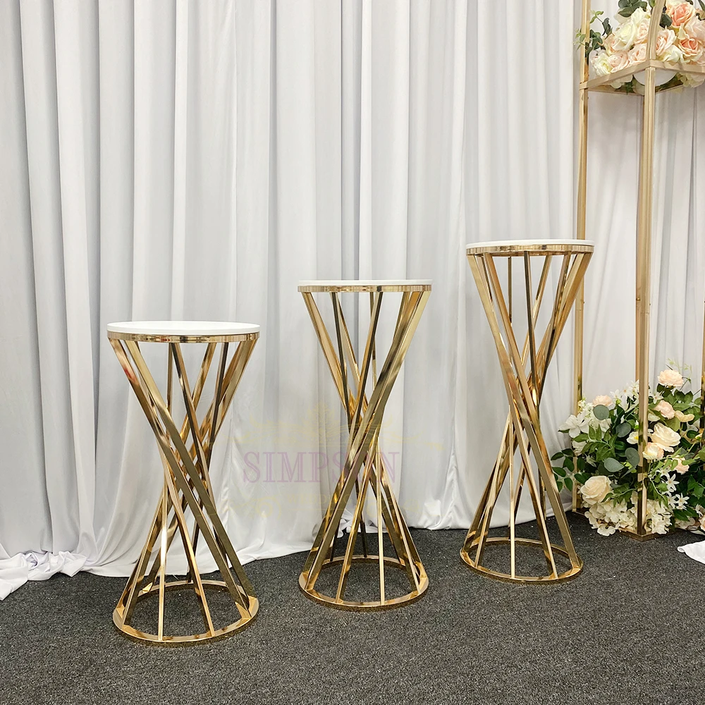 3pcs /Set Wedding Gold Cake Plinth/Party Dessert Table/Pedestals/Gold Cake Table