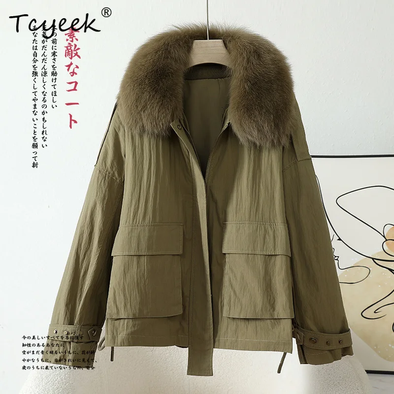Tcyeek automne hiver haut de gamme Version coréenne col en fourrure de renard avec fourrure de lapin détachable femmes Parka manteau de fourrure Fourrures Femme