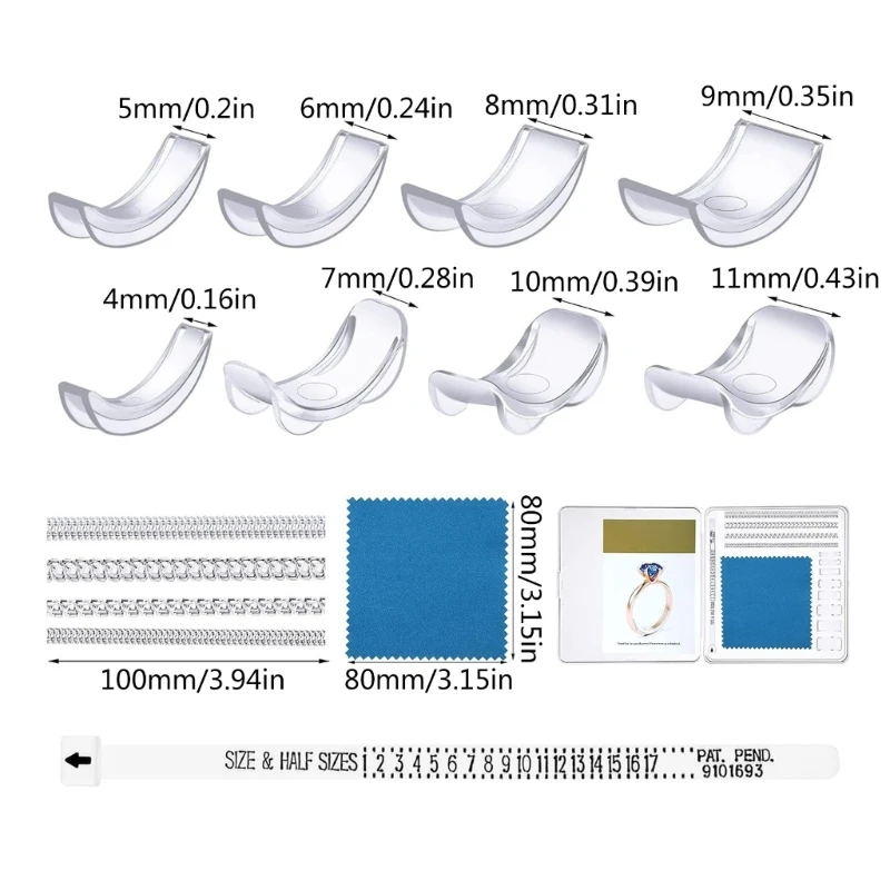 71 Stück Ringgrößenversteller für lose Ringe, unsichtbare Ringe, Resizer, Abstandshalter, selbstklebende Blätter, um Ringe klein