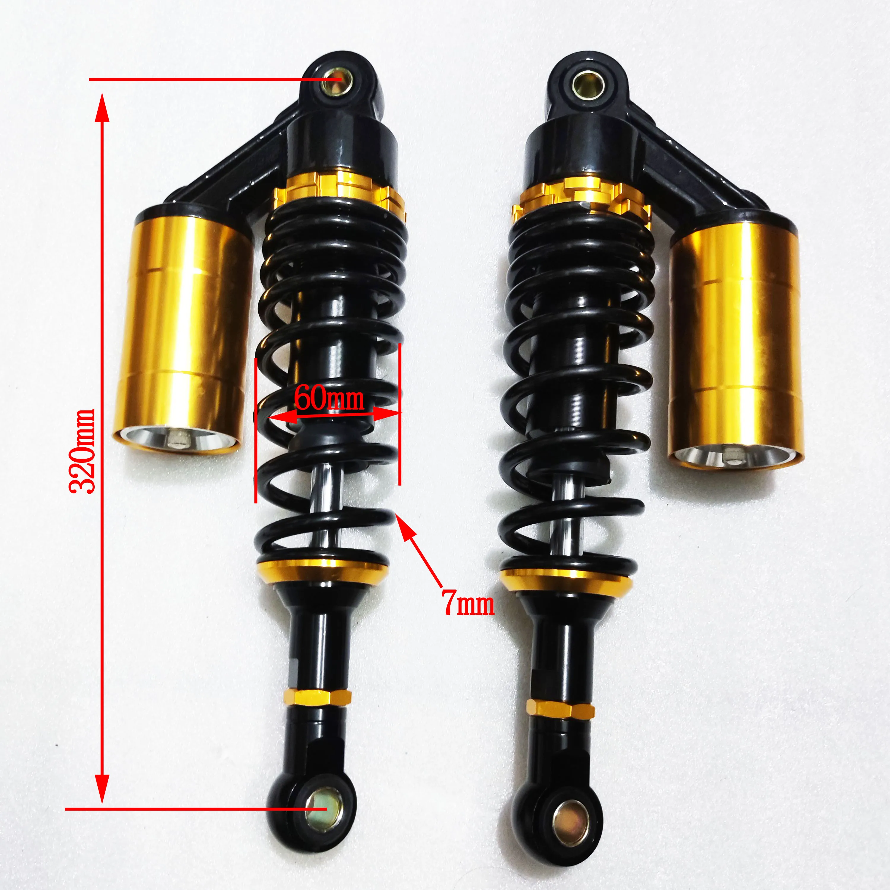 7mm Spring Universal 300mm 310mm Motorcycle Shock Absorber Rear Suspension for Honda Yamaha Suzuki Kawasaki Scooter Dirt Bikes