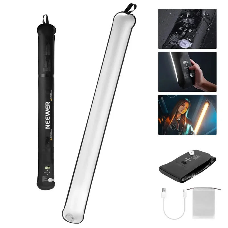 NEEWER BASICS GC21B 21W Bi-Color Inflatable LED Fill Light 1300 Lux at 0.5m 2700K-6500K CRI95 2500mAh Battery & USB-C