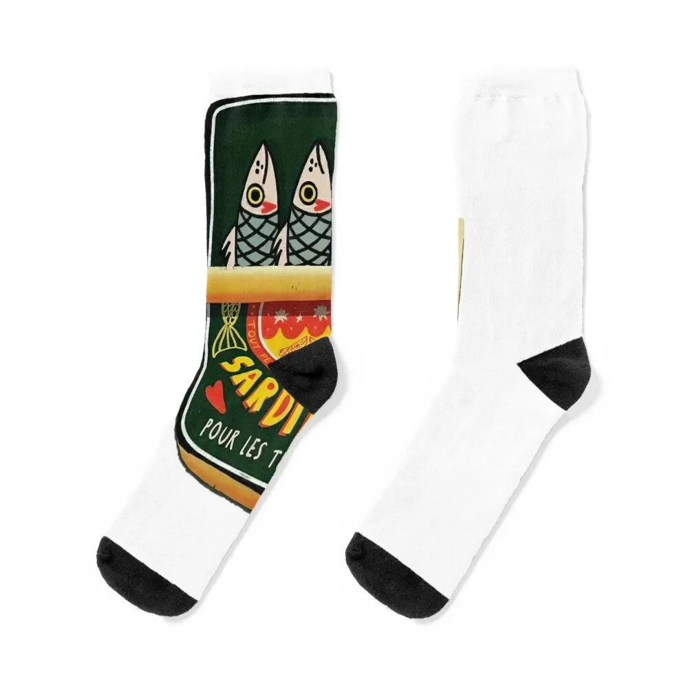 

Retro Sardine Tin Illustration Socks anti slip football cartoon cycling compression Ladies Socks Men's