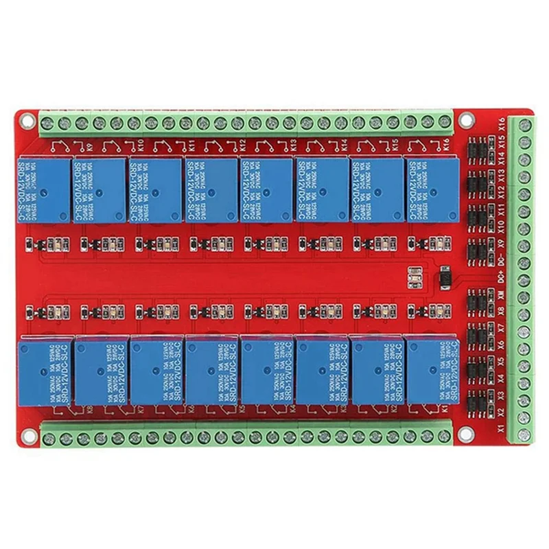 24V Isolated 16-Channel Relay Control Module High/Low Level Trigger 16-Channel Relay Module Interface