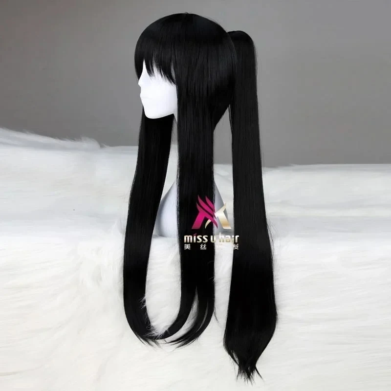 Peluca de cosplay sintética larga negra 2026, estilo D.Gray-man Yu Kanda, para Halloween, fiestas, con cola de caballo, peluca masculina con flequillo, VOYSH