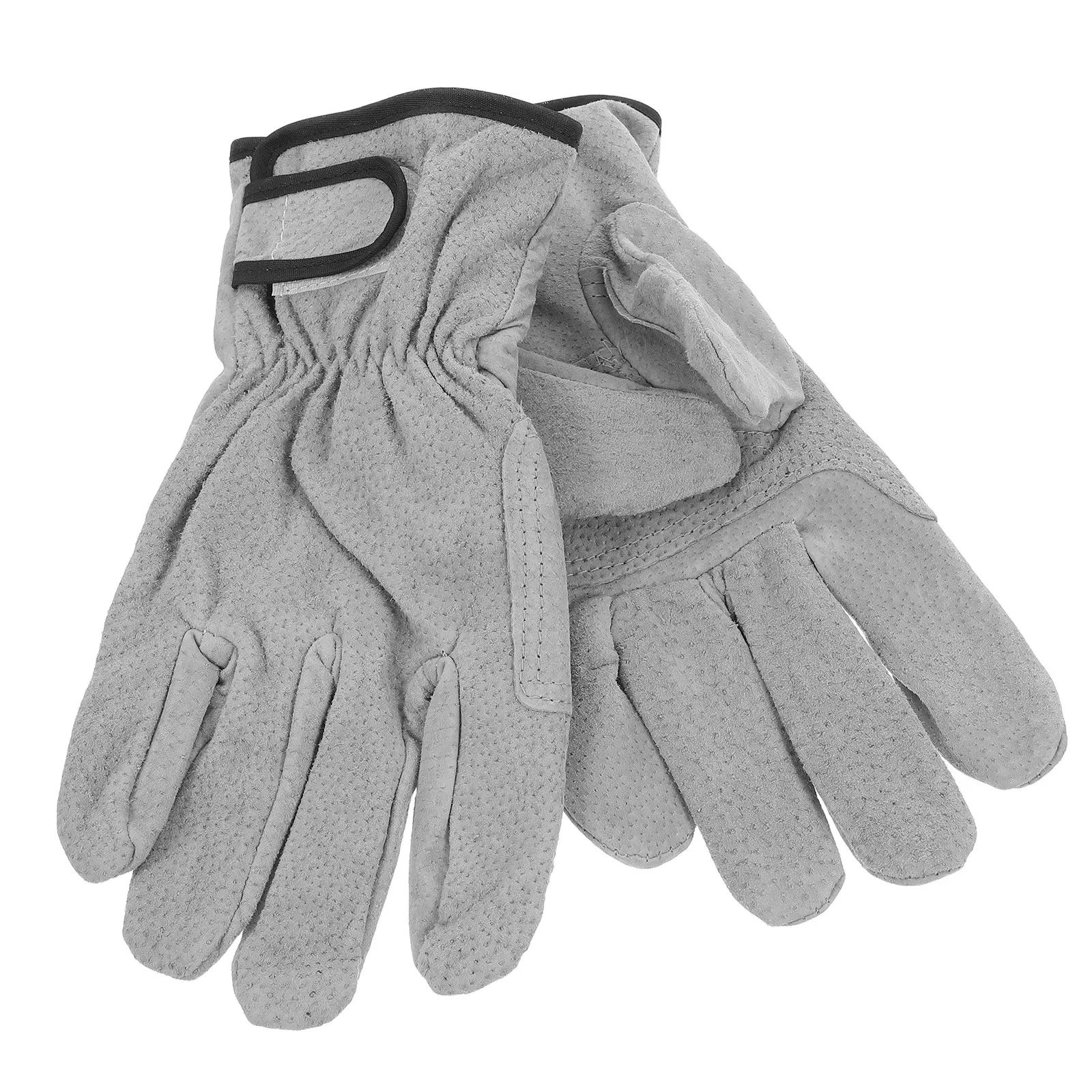 1Pair Short Welding Gloves Comfortable Fit Sturdy Wear Resistant Protective Gloves for Welding Blacksmith Forging Handling