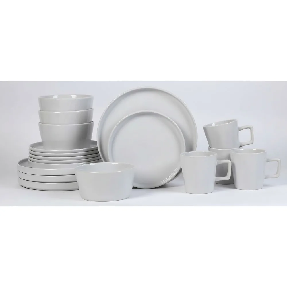

Современный белый глянцевый набор столовой посуды из керамогранита, тарелки из 16 предметов, кружки, можно мыть в посудомоечной машине для семейной столовой
