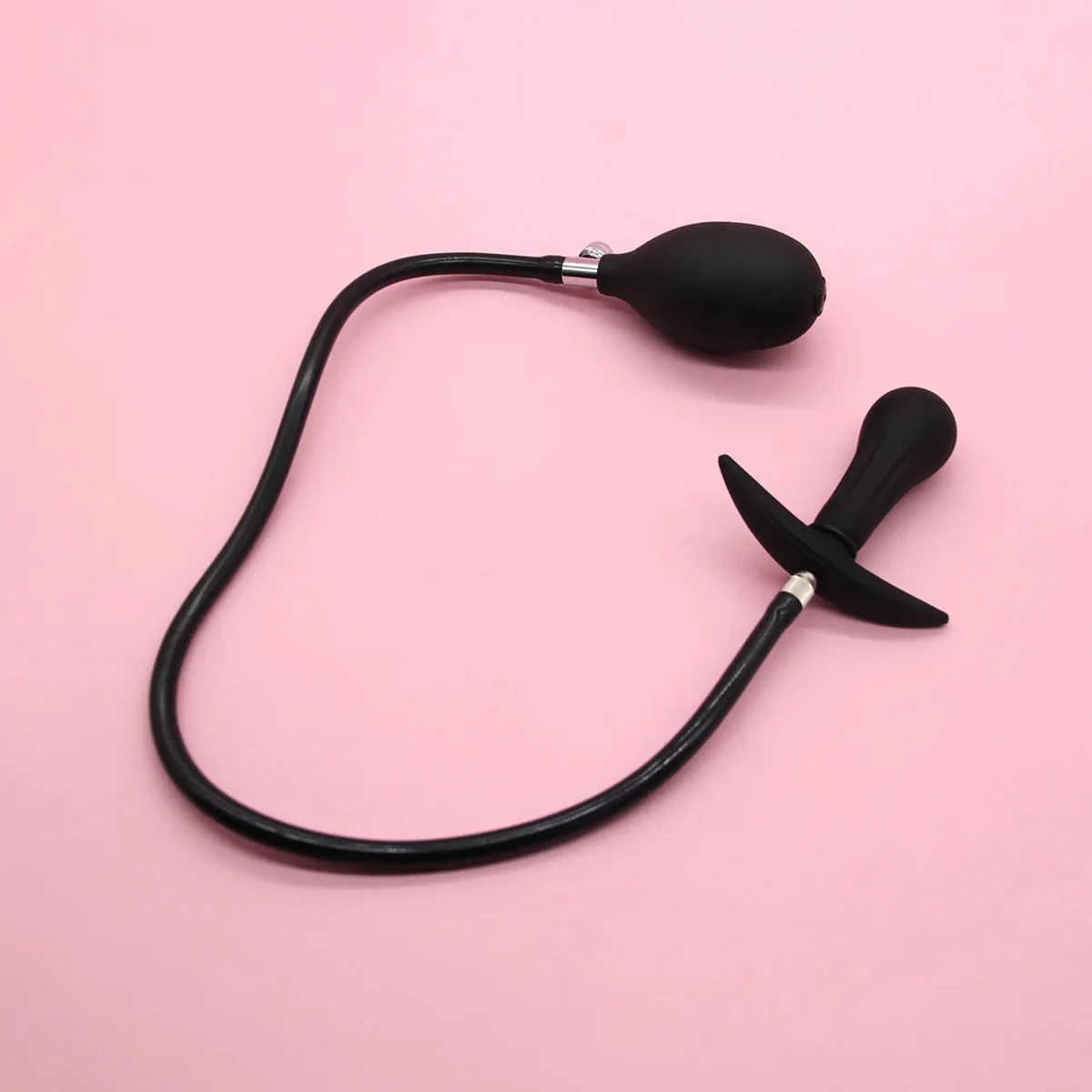 Black Silicone Inflatable Butt Plug with Pump Weighted Steel Balls Anal Stretcher Expandable Prostate Massager Adult Sex Toy - view 4