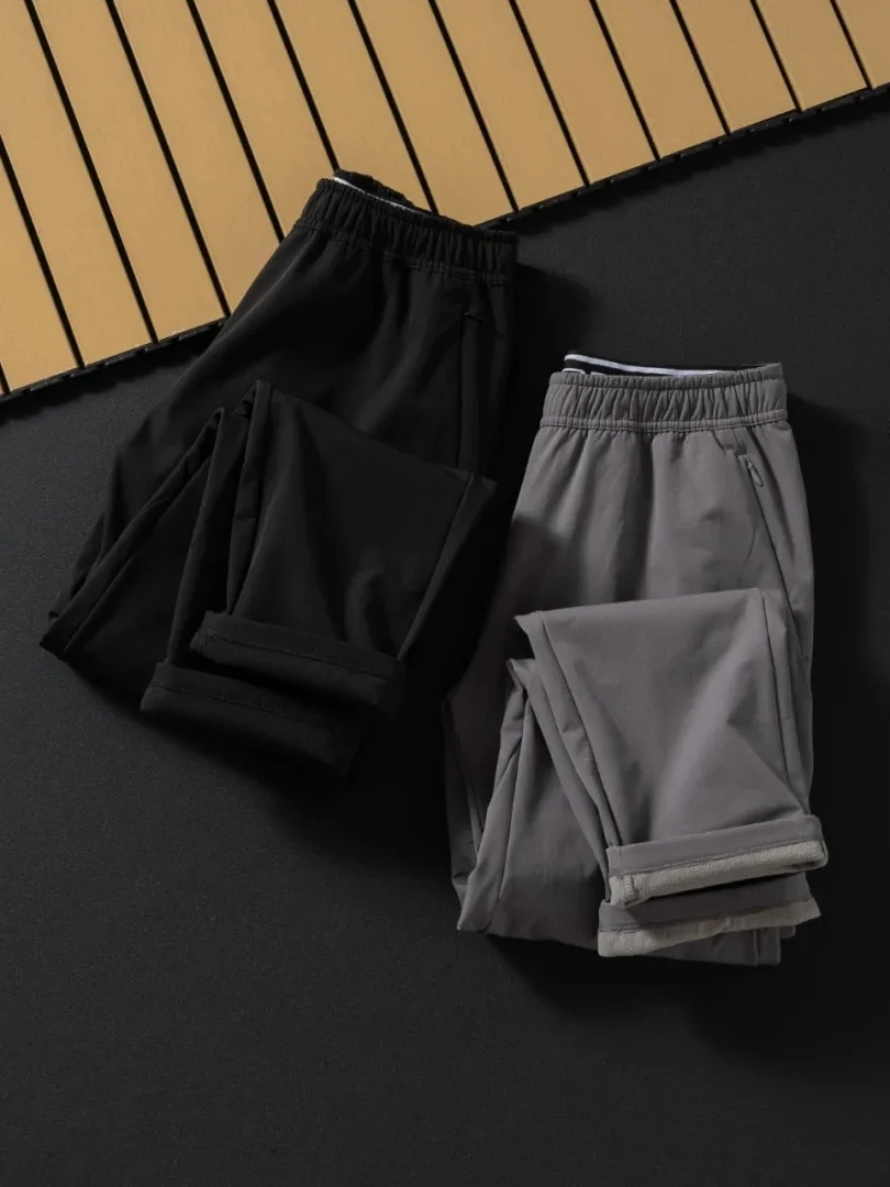

Dijia Replacement Tee-Proof Twill Inteated Fce Men's Winter Warm Soft ell Wear-resistant Casual Straight Leg Pants