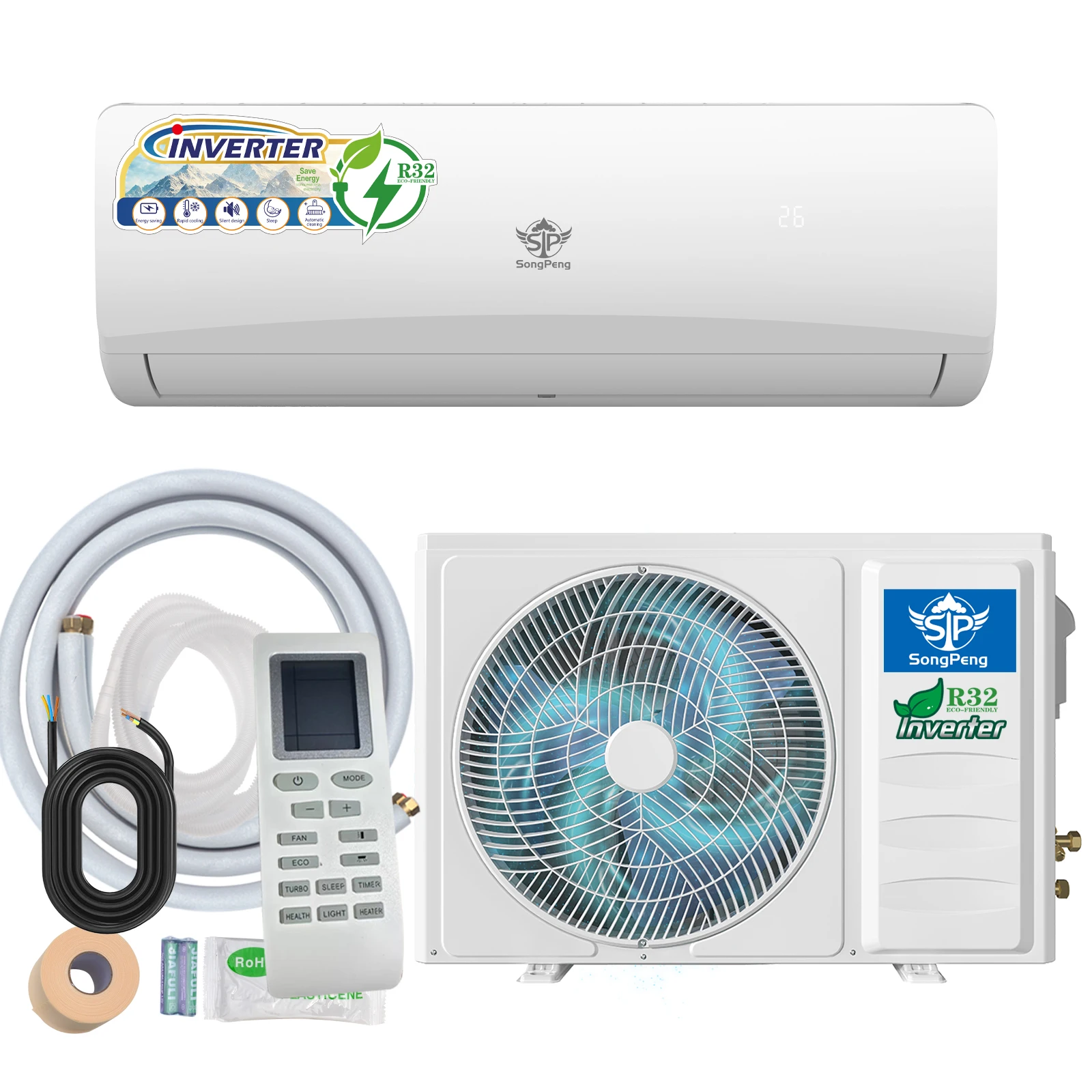 12000 BTU Split Air Conditioner: A+++ Inverter R32 DC Energy-Saving AC Cooling & Heating System for Home & Hotel Use