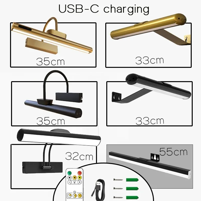 

USB Led Wall Lamp Modern Black Bathroom Mirror Light Interior Wall Light Picture Lights For Bathroom Living Room Wall