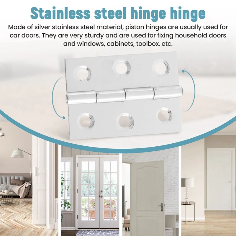 20 Pcs Stainless Steel Wardrobe Cabinet Door Folded Door Hinge