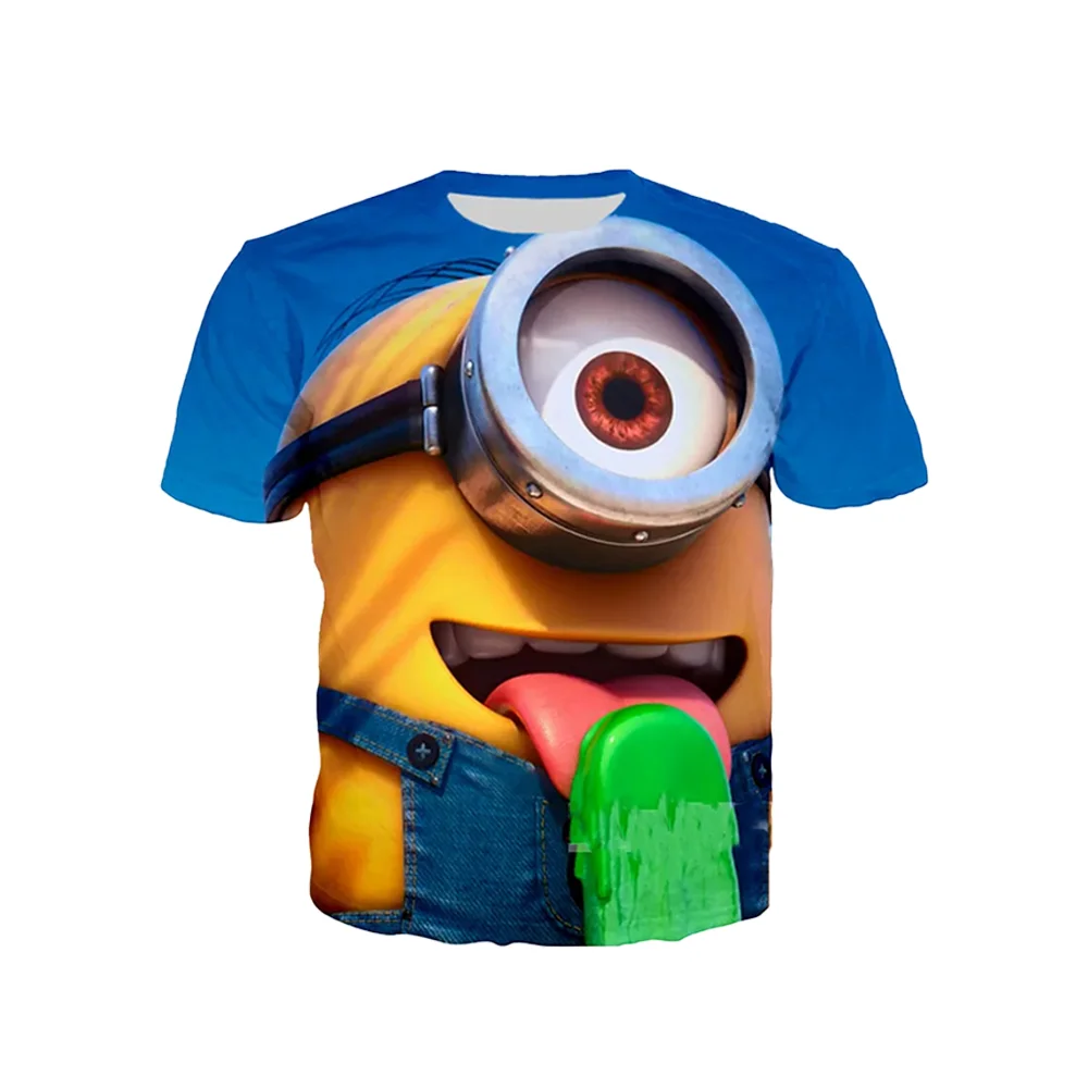 Minions 2024 Latest 3D Printed Children's Top Boys Vacation Leisure T-shirt Personalized Girls Short Sleeve T-shirt Plus Size