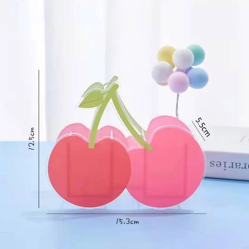 F68D Rainbow Cactus Acrylic Pen Holder Multi Compartments Pencil Box Kids Desktop Stationery Decoration