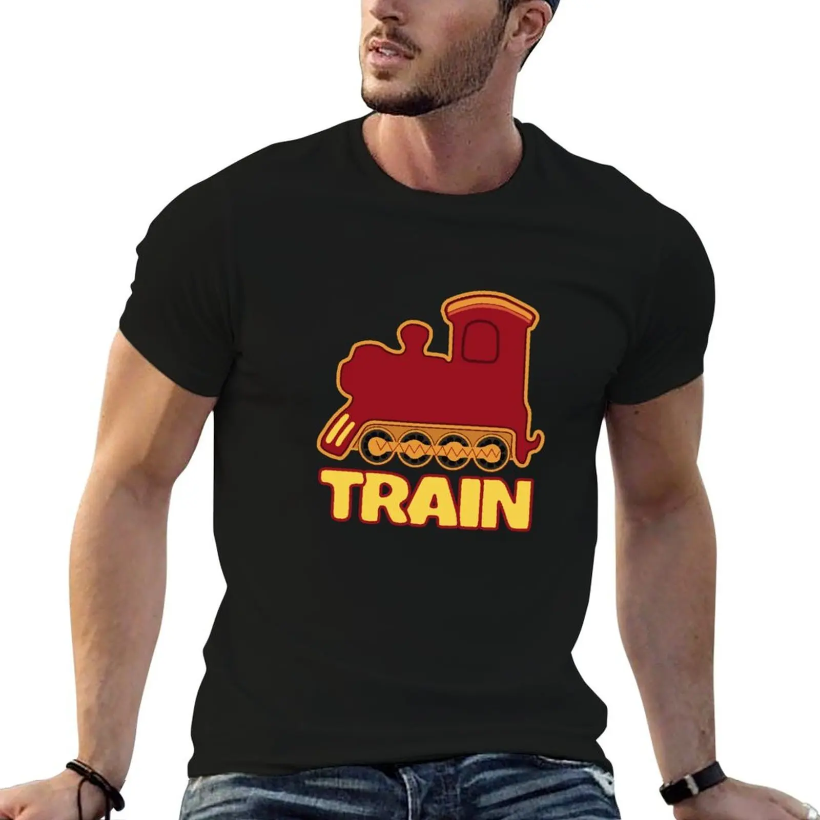 Train T-Shirt vintage graphic tee heavyweights funny t shirts for men