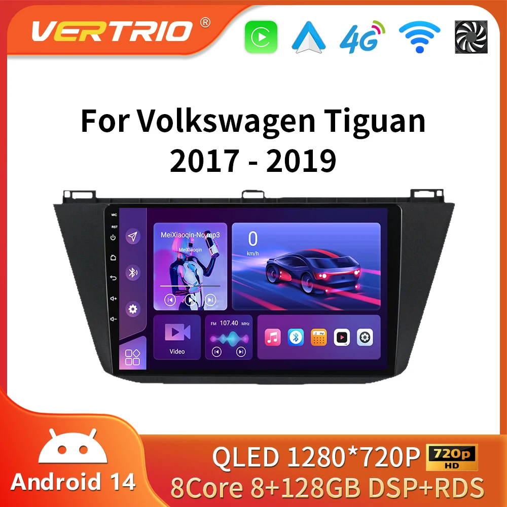 Android16 Carplay Auto Autoradio Per Volkswagen Tiguan 2 Mk 2016 2017 2018 2019 Lettore Video Multimediale di Navigazione GPS Stereo 4G