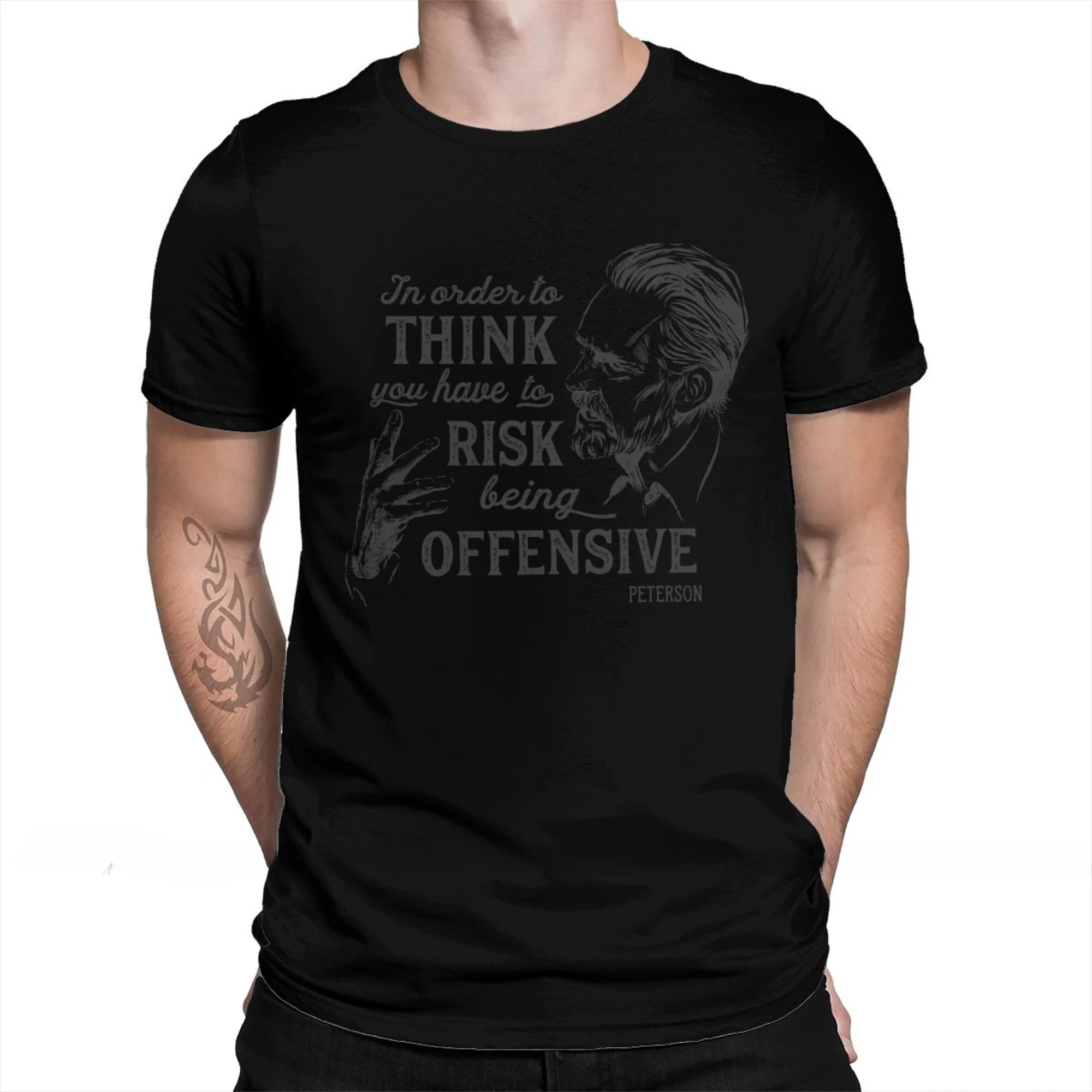 조던 피터슨 일러스트레이션 및 인용문 퓨어 코튼 O 넥 - Men'S Fashion Quotes 리뷰 및 가격