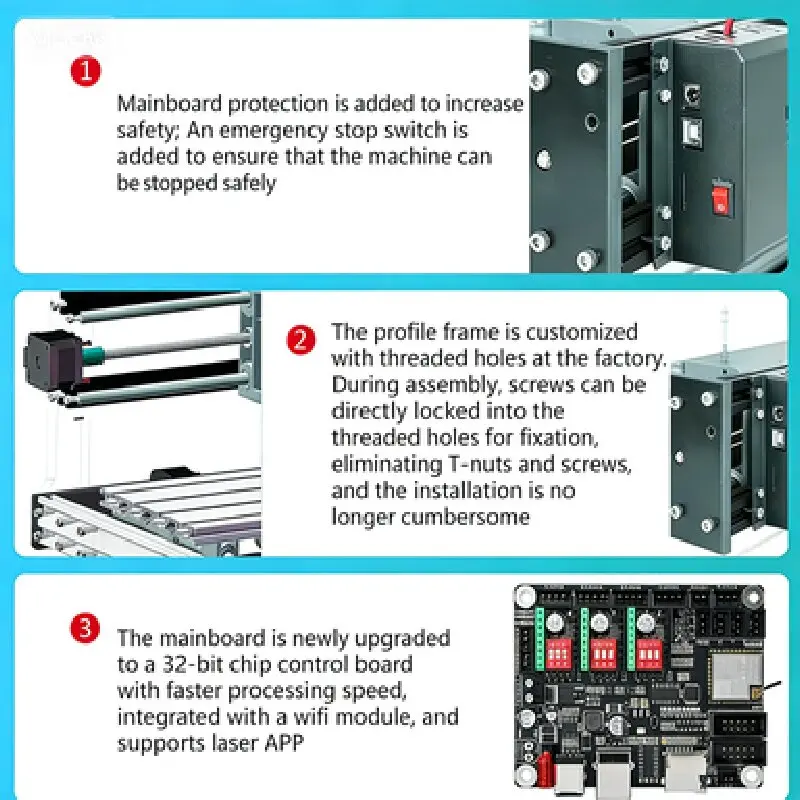 LOLLETTE CNC Router TTC3018 With ER11 CNC Engraving Machine Acrylic PCB Carving Cutting 3 Axis DIY Wood Router Laser Engrave