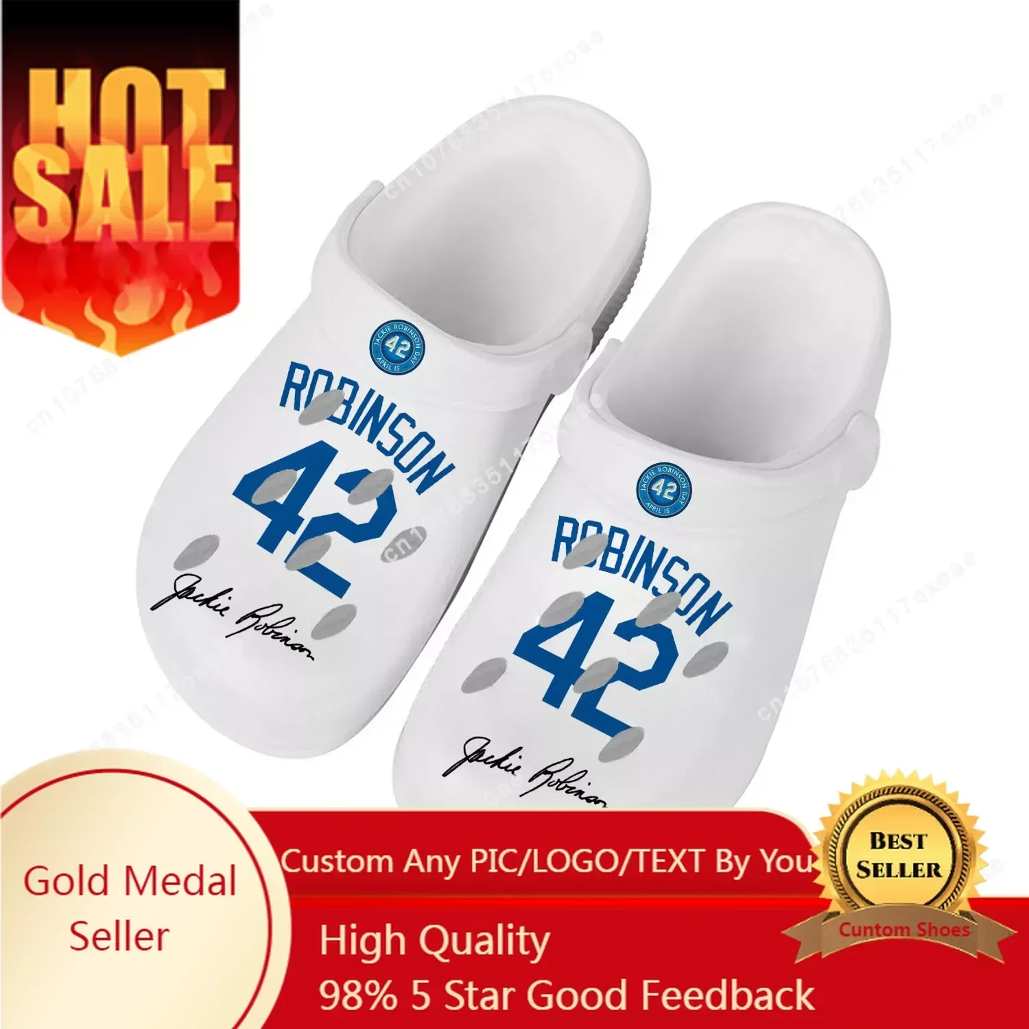 

jackie robinson Baseball NO 42 Home Clog Mens Women Youth Boy Girl Sandals Shoes Garden Custom Made Shoe Beach Hole Slippers