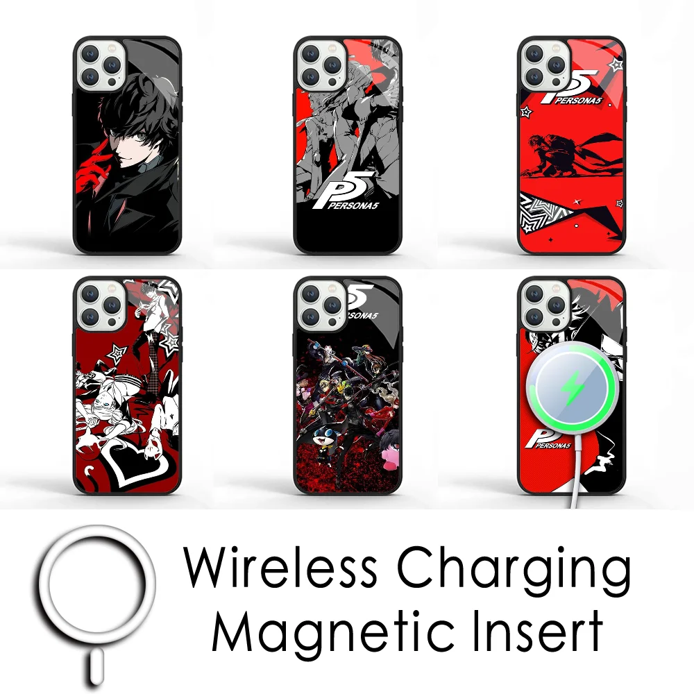 Persona 5 Phone Case For IPhone 16 15 Pro Max Case 14 Plus 13 12 11 Magesafe Magnetic Wireless Charge Cover