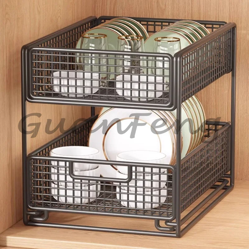 Under‑Sink Pull‑Out Storage Rack Double‑Layer Deep Drawer Organizer Multi‑Functional Large Slide Basket
