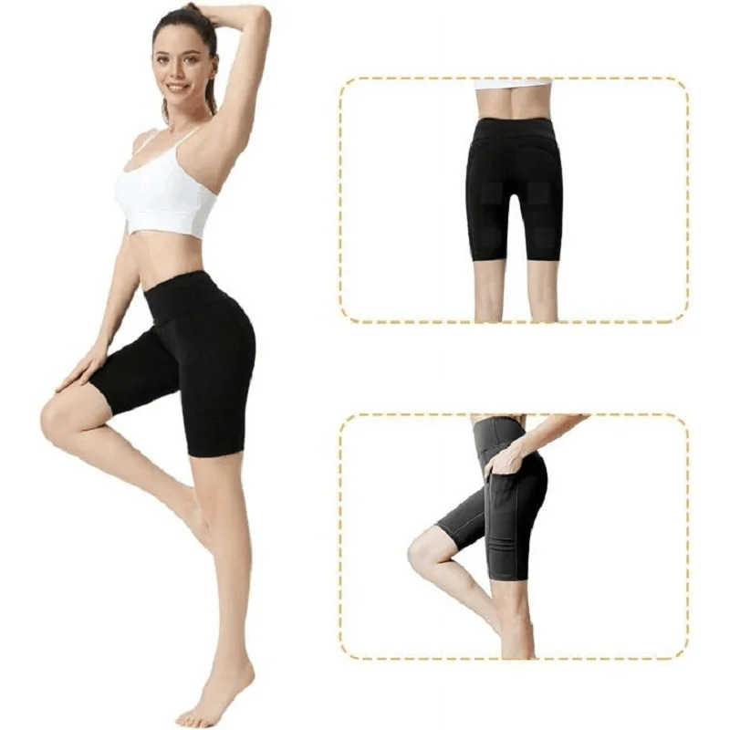 6 ModesButt Lifter Shapewear Yoga Shorts with 6 ModesEMS Muscle Stimulator Rechargeable High Waist Yoga Pants Thigh Slimmer