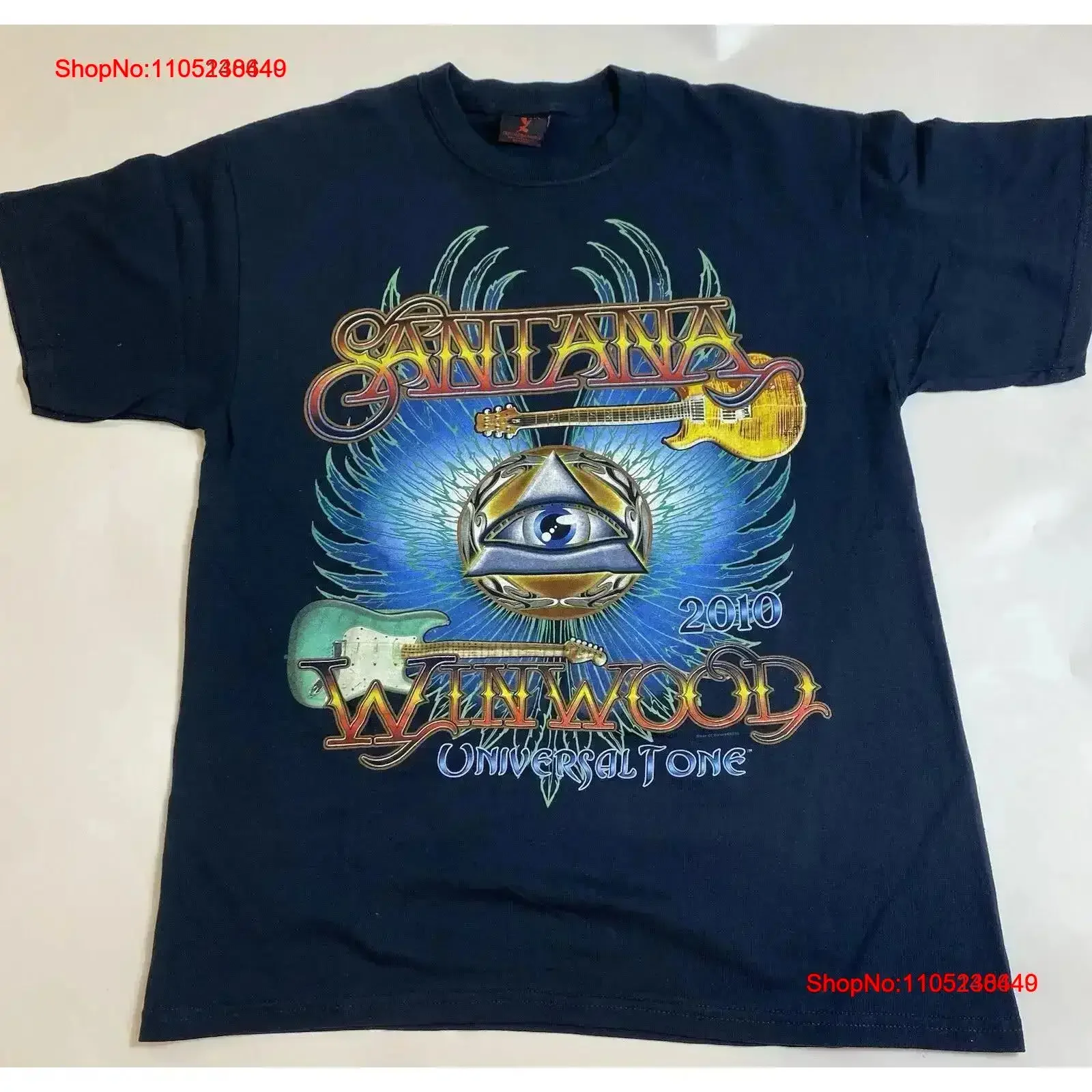 Santana 2010Official Winwood T Shirt Universal Tone Tour Size L 337 vintage Washed Casual streetwear graphic Stylish vintage