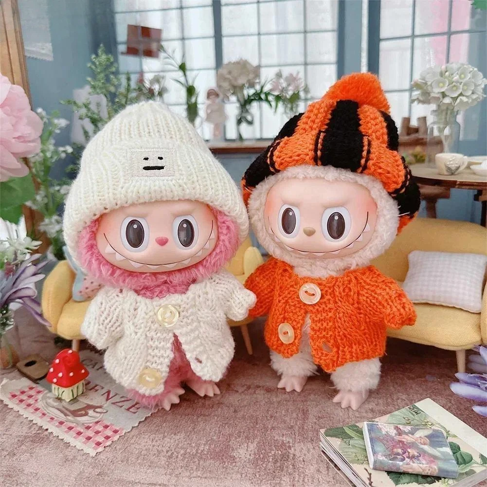 Mini Plush Doll'S Clothes Outfit Accessories For Korea Kpop Exo 15-17cm Labubu Idol sweater hat Clothing Gift