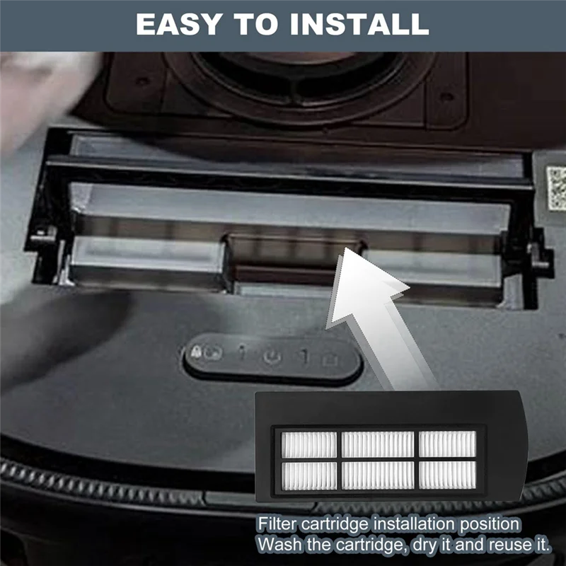 Piezas de repuesto reutilizables para barredoras EUFY X9 PRO Series (2 filtros + 4 trapeadores húmedos + 4 cepillos laterales) -ABQU