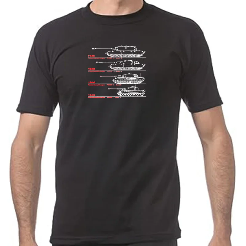 Tiger Tank Blueprint German Army Panzer WW2 Wehrmacht Long Sleeve Men T-Shirt Long Sleeve Casual T Shirt