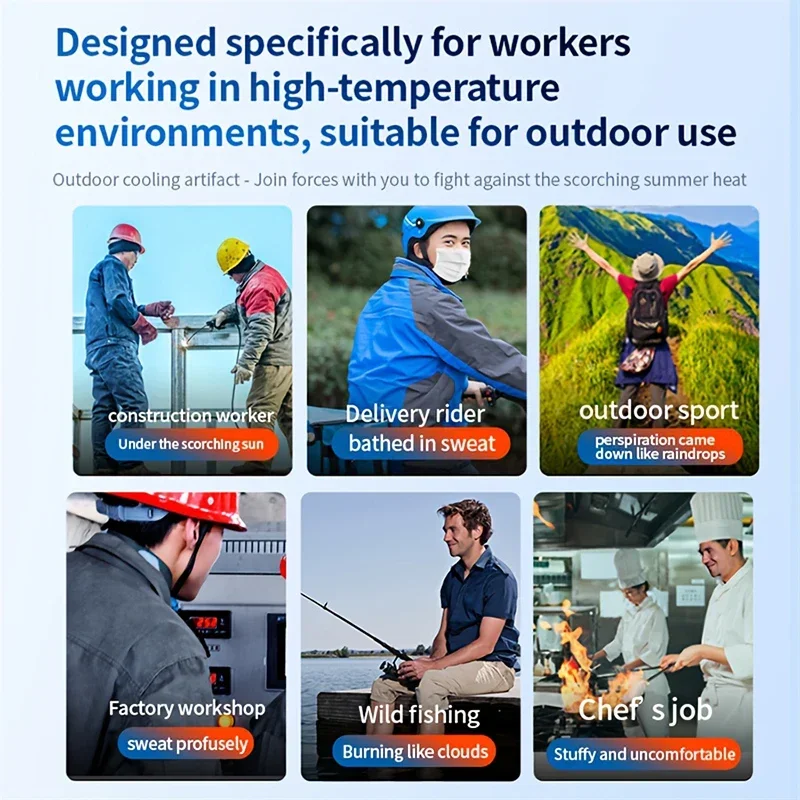 Hanging waist fan, portable waist clip USB charging, portable outdoor bladeless hanging neck fan, high-temperature operation