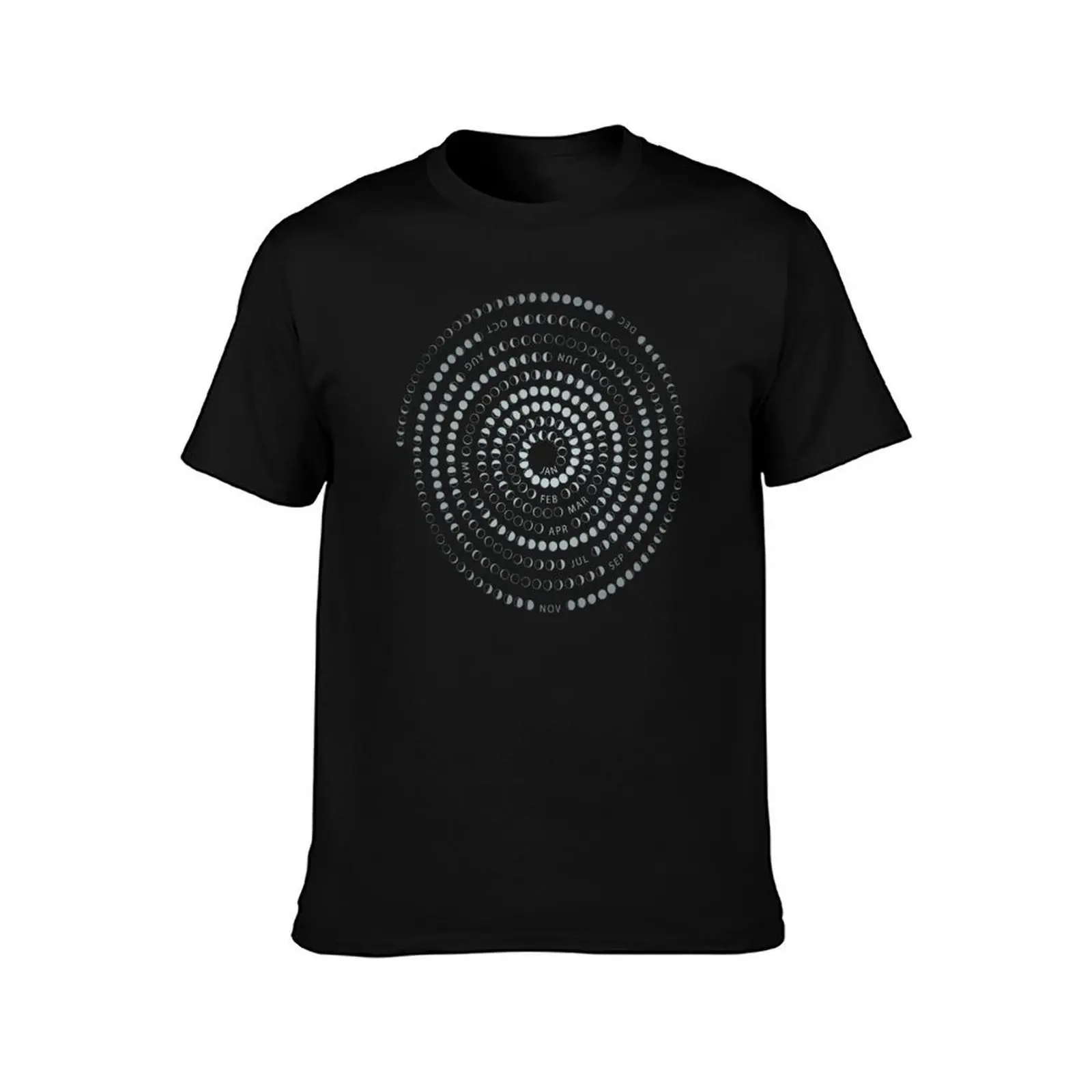 Moon Phases Calendar 2021 (Grey) T-Shirt Casual Simple Design Short Sleeve Shirt