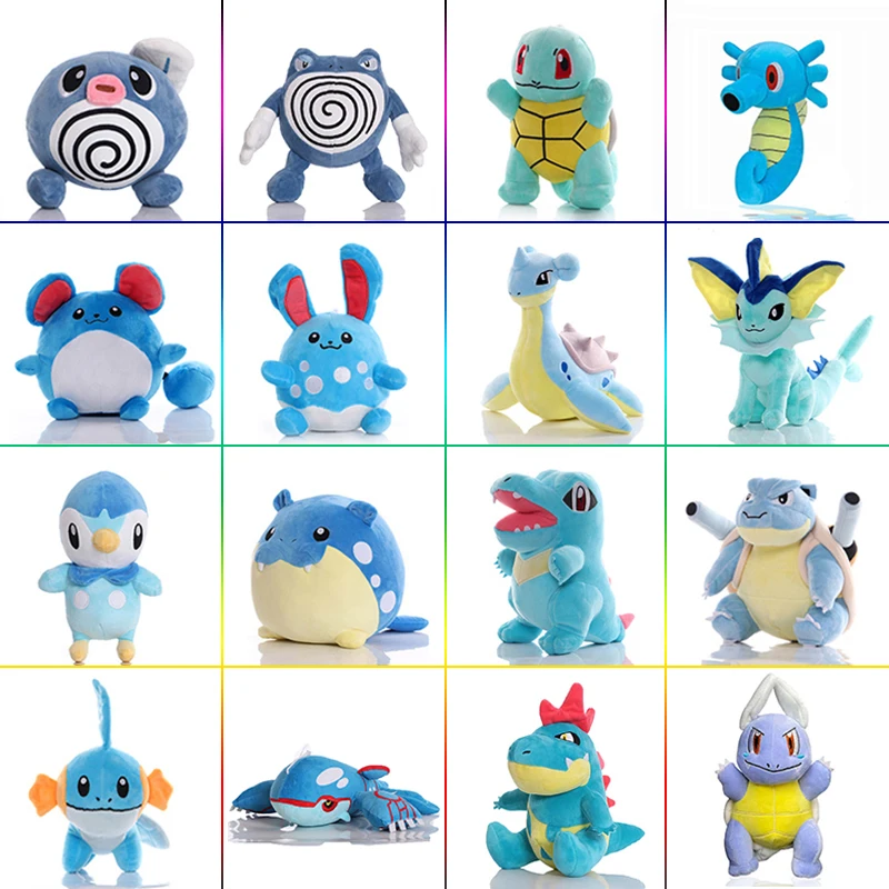 50 Styles Pokemon Poliwag Mudkip Magikarp Plush Toys 20cm Pokémon Blastoise Vaporeon Psyduck Azumaril Lapras Doll Birthday Gifts